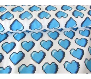 Jersey Hamburger Liebe - 72ppi Pixel Hearts weiss